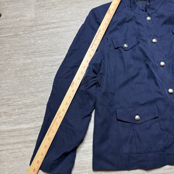 VTG Valerie Stevens Button Front Shirt Silk Top NWT Blue 22W Overshirt Lined - Picture 6 of 7